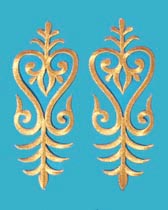 Tulipános vasalható rátét (párban) - GOLD